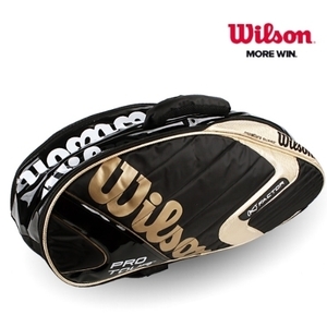 [WILSON] 윌슨 6062 K펙터 투어 [2단] 골드/블랙 에나멜 컬러 배드민턴 / 테니스 겸용 가방 2단가방