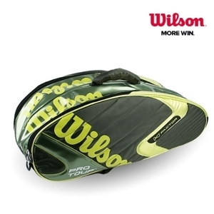 [WILSON] 윌슨 6061 K펙터 투어 [2단] 카키/연두 에나멜 컬러 배드민턴 / 테니스 겸용 가방 2단가방