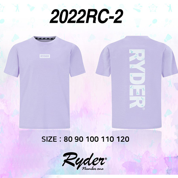 라이더 22RC-2 코튼라이크 반팔 티셔츠 연보라  RYDER